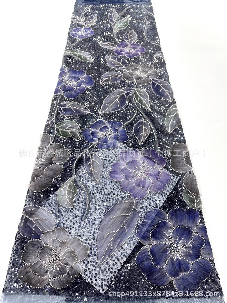 Francés Gaoding lujo ligero pequeño vestido de boda fresco cena vestido de moda tela de flores bordado image 17
