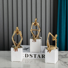 Modern abstract thinking decorative piece, high-end light luxury company office bookshelf rack desk decoration, gift.