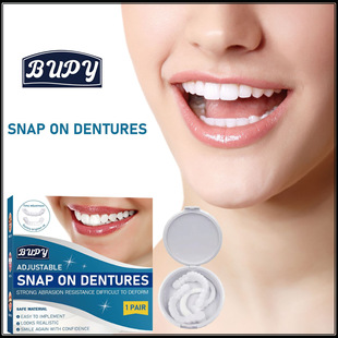 Bupy Adjustable Snap-On Denture Supplement Correction Teeth Denture Braces Temporary Filling Braces Interdental Gum Protection