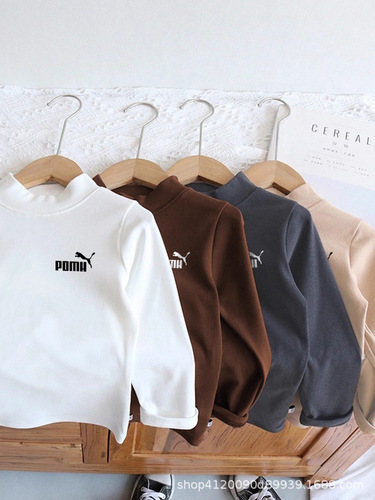 Mixed batch children's high-neck all-match bottomed shirt, German velvet autumn and winter, men and girls 'elastic warm long-sleeved baby blouse