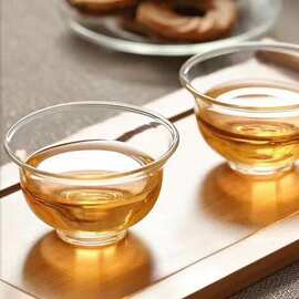 玻璃品茗杯水杯日用百货茶杯玻璃制品小茶具35ml茶水晶莹迷你