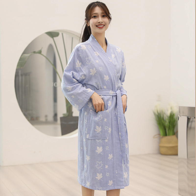 (2개) 여름 얇은 거즈 목욕 가운 호텔 여성 잠옷 면화 기모노 흡수성 목욕 가운 국경 아마존