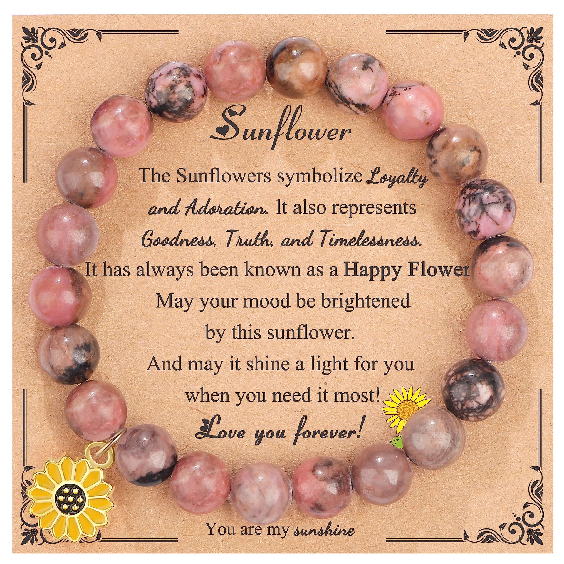 Ethnischer Stil Geometrisch Sonnenblume Ein Naturstein Perlen Armbänder 1 Stück display picture 6