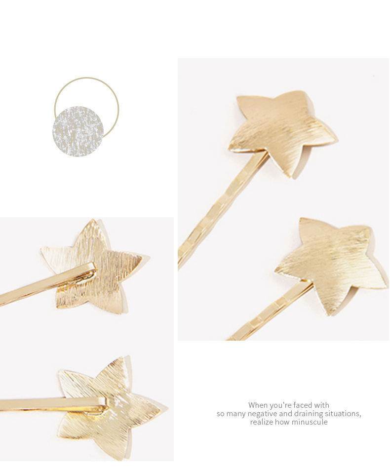 3g Weight Headwear Classification Metal Material Star Pattern Women'S Gender Plating Design Simple Style Style Wholesale Jewelry Five-pointed Star Small Hairpin Nihaojewelry 5