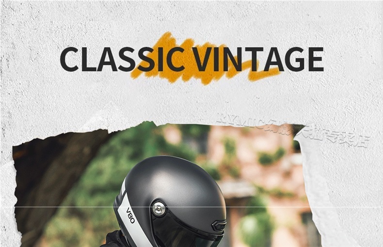 Rymic Retro Cruise Full-Face Motorcycle Helmet Men's and Women's Motorcycle All-Season Safety Helmet Bluetooth Slot 3C Certification
