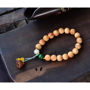 Taihang Material Thuja Bracelet with Peach Wood Lotus Seed Bodhi Root Ds39 Bracelet for Men and Women, Retro Bracelet
