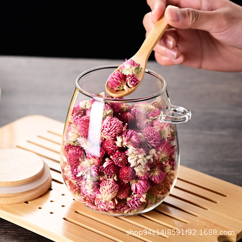 lata de té con cubierta de cuchara lata de sellado de vidrio botella de almacenamiento de té de alta calidad botella de almacenamiento doméstica jarro de condimento transparente