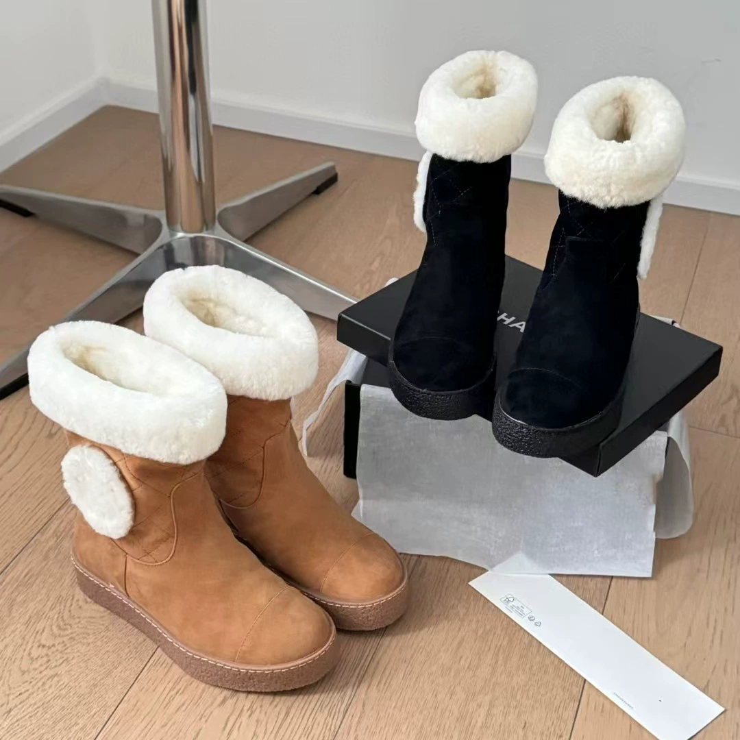 Высокое качество 2024 зимняя овечья шкура в одном маленьком ароматном ветре замшевая овечья овечья шерсть с толстым дном Martin сапоги