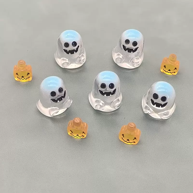 跨境万圣节耳环3D立体幽灵南瓜树脂吊坠耳环万圣节之夜diy微景观