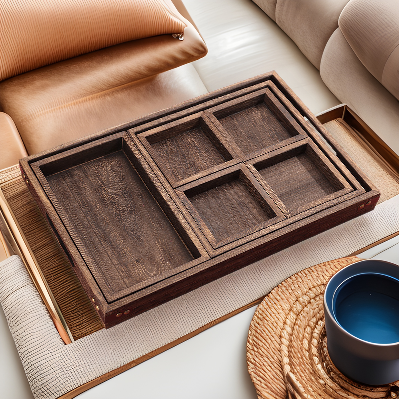Cooking tea in a stove, paulownia fruit tray, snack tray, tool tray, snack cake placement tray, tea set, tea tray, solid wood tray