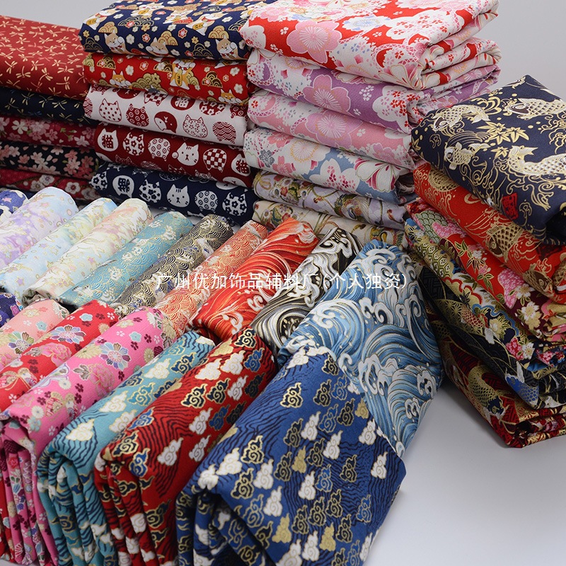 10YJ 烫金日式和风布料面料和服旗袍汉服古风服装服饰DIY汽车内饰