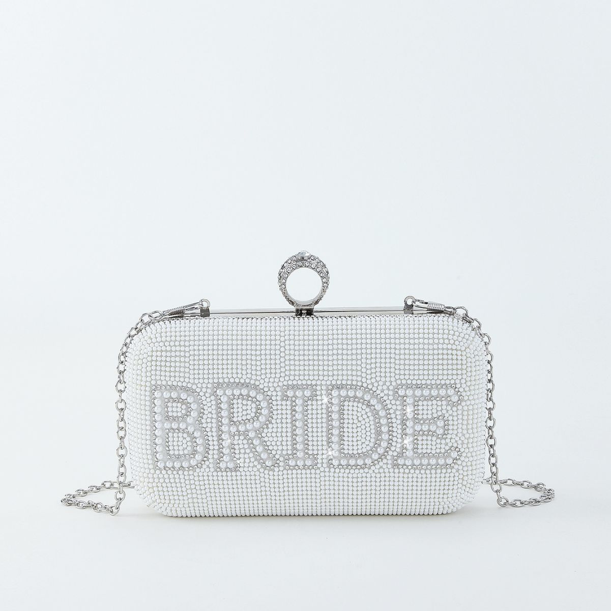 Transfronterizo Mrs inglés novia carta rhinestone perla noche bolsa boda banquete de boda embrague noche bolsa