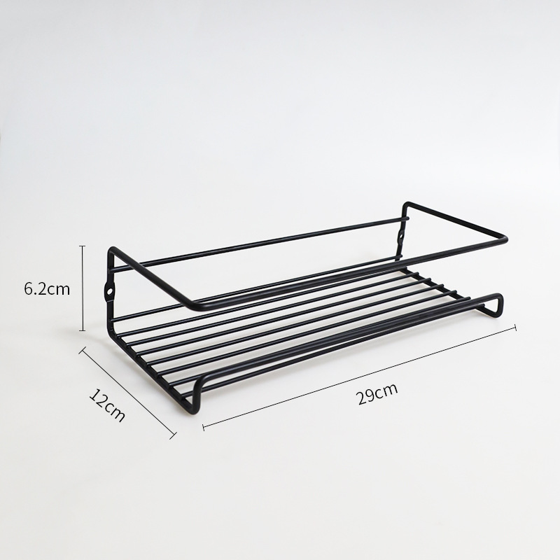 Puerta de gabinete de cocina transfronteriza rack de almacenamiento de condimentos multifuncional sin perforación de tipo de rack de condimentos montado en la pared en stock al por mayor