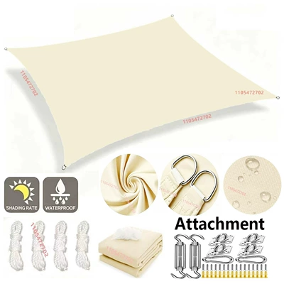 Avtomobil yan çətirləri — sail, outdoor canopy four-corner sail - off-white-with-accessories-2x2m
