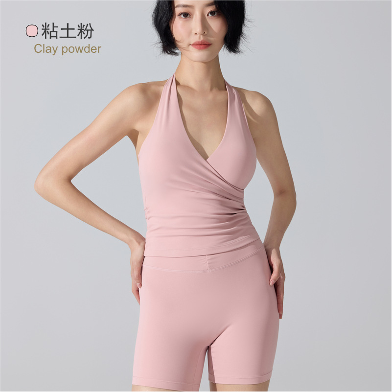 Trajes de yoga femeninos desnudos antibacterianos ropa interior deportiva transpirable secado rápido cintura alta pantalonés de bicicleta image 9