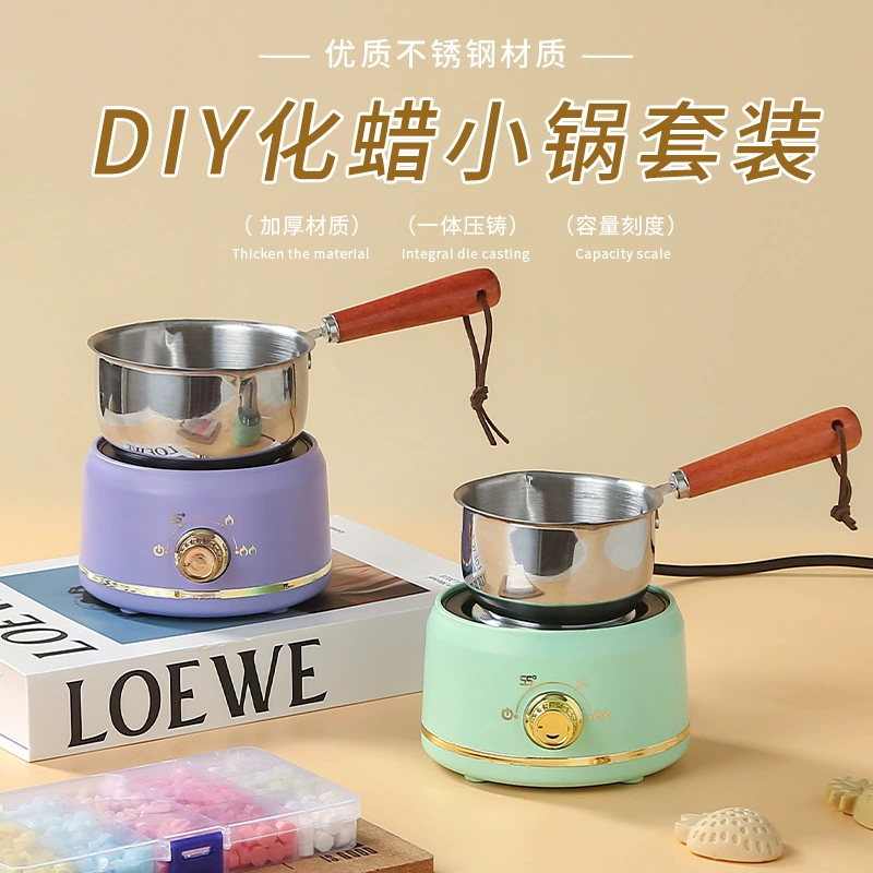 [DIY стеклянная бутылка с сахарным углем, плавильный прибор, плавка масла, нержавеющая миниатюрная кастрюля для плавления воска]