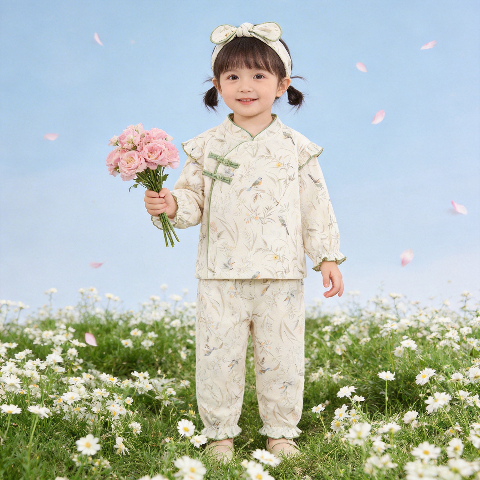 Baby jumpsuit Guofeng autumn cotton boneless ~ 15 months baby clothes climbing clothes class a four seasons newborn clothes