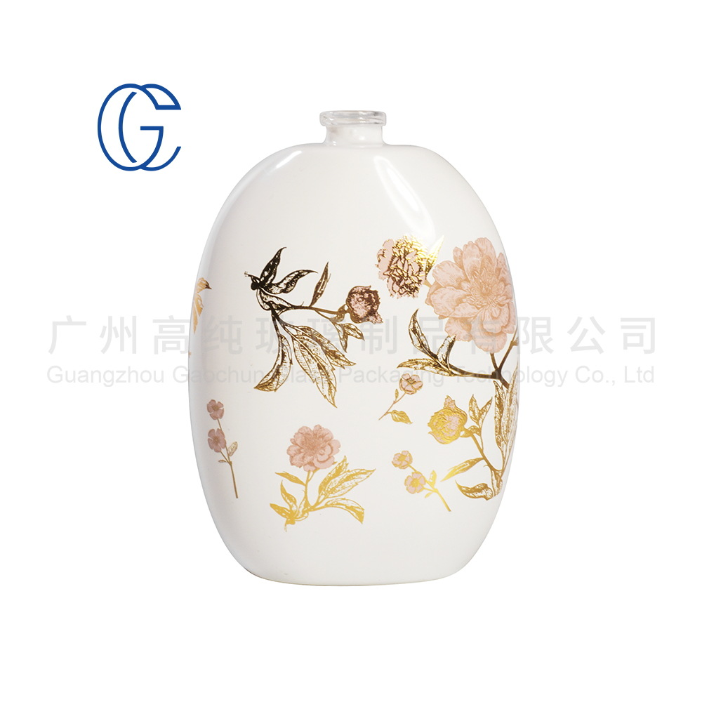 工厂直销高端工艺香水瓶玻璃瓶身抛光喷涂卡口喷雾分装瓶100ml