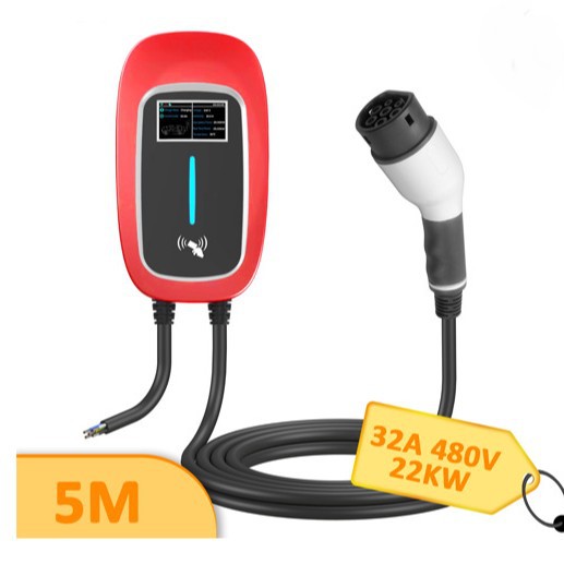 ST-E308新能源汽车欧标Type2大功率壁挂式充电桩可手机操控+刷卡