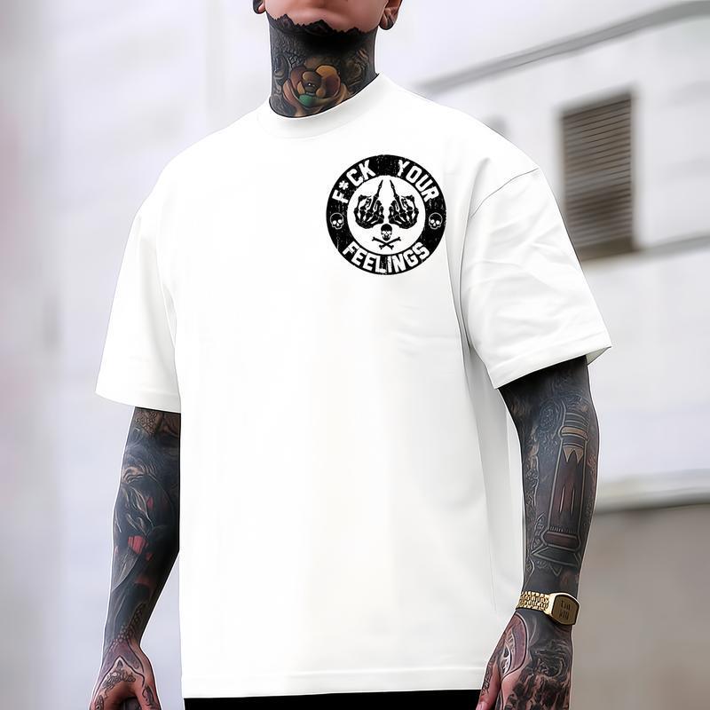 Cross-Border European Size F*Ck Your Feelings Skull Tee - Bold Statement Graphic