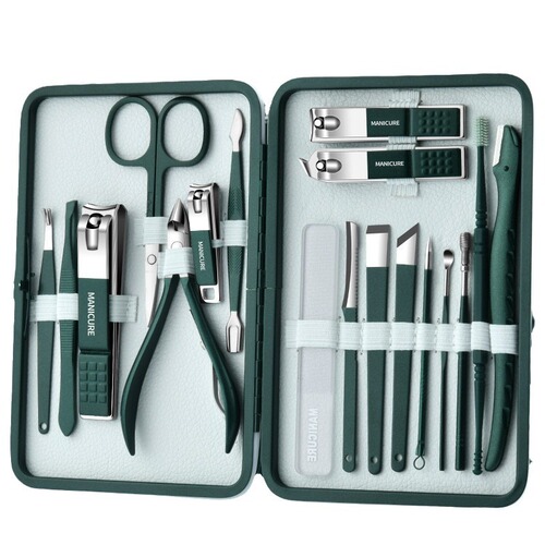 Nail scissors 18-piece set, nail scissors, dead skin pliers, nail groove special hawkbill pliers, pedicure knife, home manicure tools
