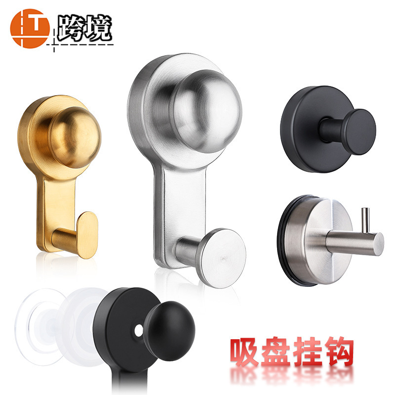 Wall Towel Suction Cup Hook No Punching Reusable Traceless Bathroom Kitchen Stainless Steel Suction Cup Hook