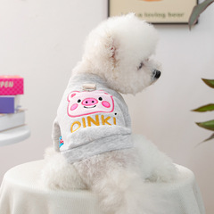 宠物衣服秋冬新款小型犬幼犬快乐狗猫保暖舒适大头卡通卫衣-粉猪