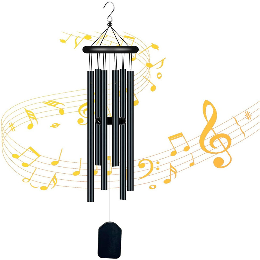 Windspiele aus Aluminium mit 6 Röhren – Musik-Gedenkartikel – Hersteller – Grenzüberschreitender Geschenkartikel – Großhandel_voghion.com
