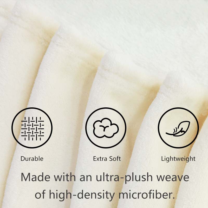 Manta de franela de color sólido Manta de siesta de oficina gruesa blanca lechosa de terciopelo francés liso Manta de regalo a medida