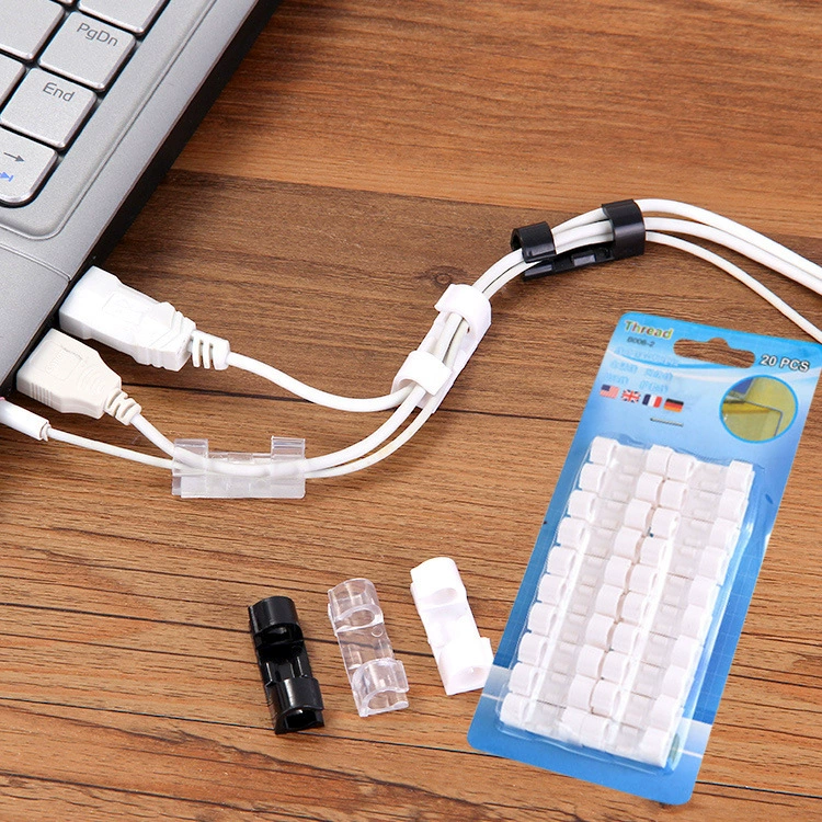 Самоклеящийся органайзер для проводов, зажим для проводов, фиксированный зажим для хранения сетевого кабеля и организации кабеля для передачи данных, фиксированный зажим, пряжка, 20 шт.