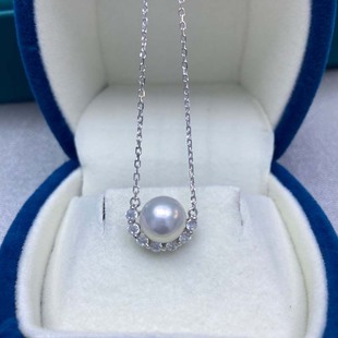 Natural freshwater aquaculture strong light 8-9mm surface basically flawless S925 silver small fresh clavicle chain live wholesale