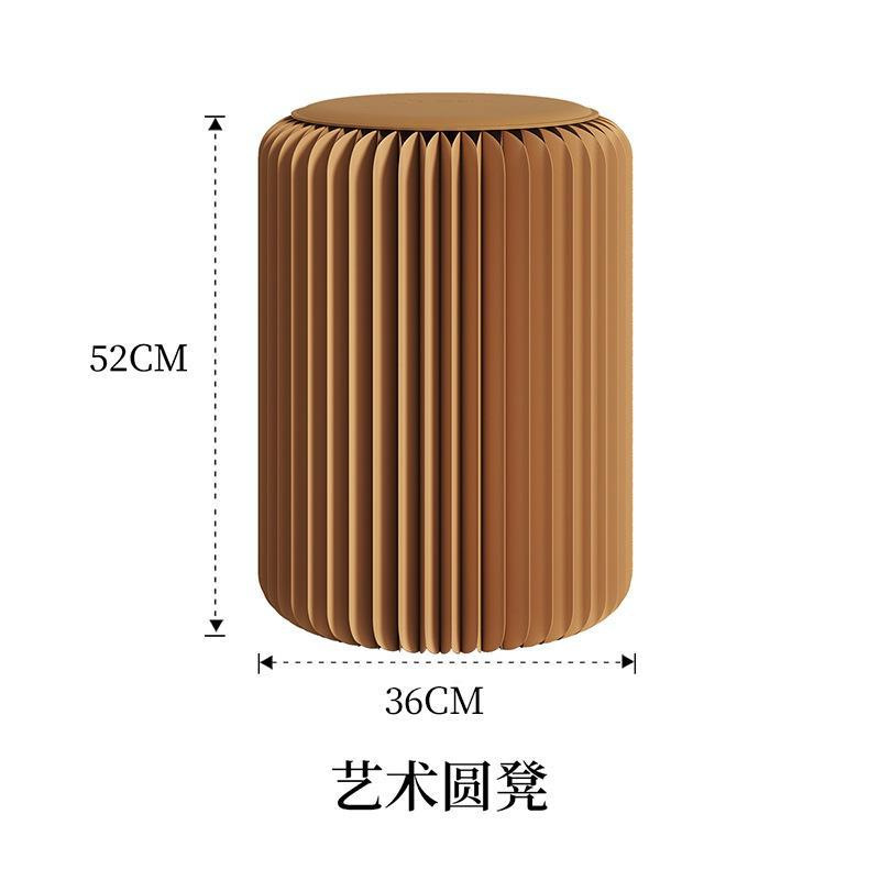 現物卸売り円柱折り畳み腰掛け家庭用純色折り畳み可能携帯収納ネット赤円形児童腰掛け|undefined
