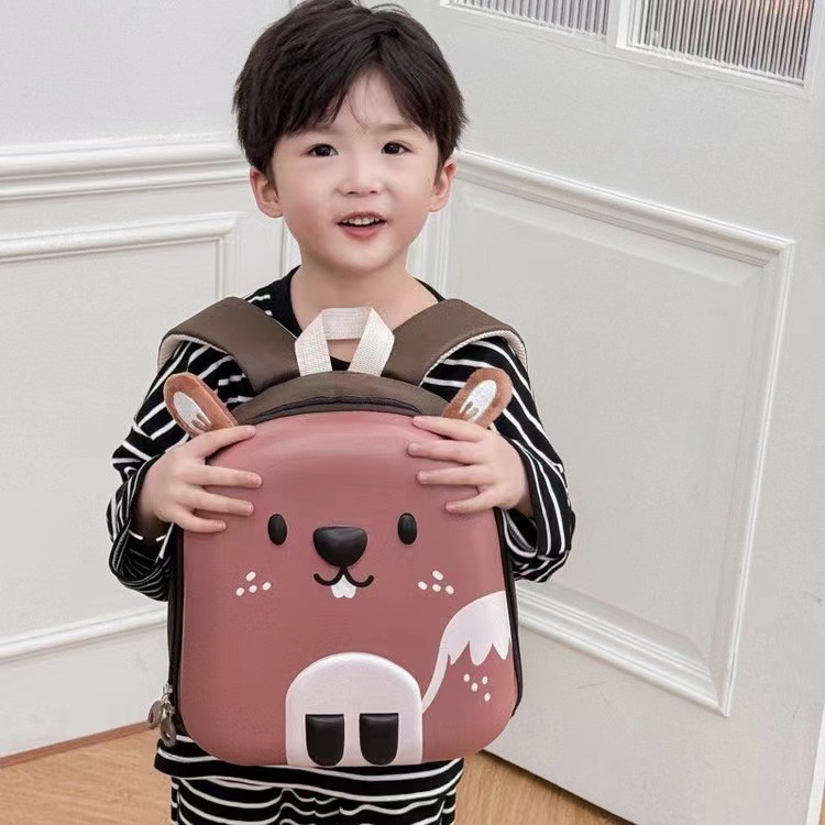 Nueva mochila escolar de jardín de infantes con carcasa dura, gran capacidad, protección de la columna vertebral, mochila infantil de dibujos animados, mochila de viaje informal para niños y niñas