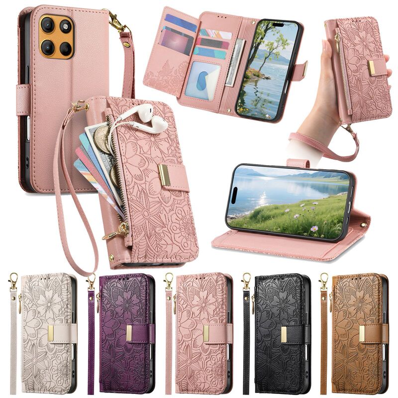 Suitable for Moto G86Power Phone Case with Lanyard, Edge60 Full-Cover Card-Inserting Case, Motorola G06 Protective Leather Case