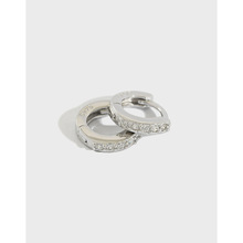 EB768韩版S925纯银简约个性迷你微镶锆石耳环耳扣学生女银饰品