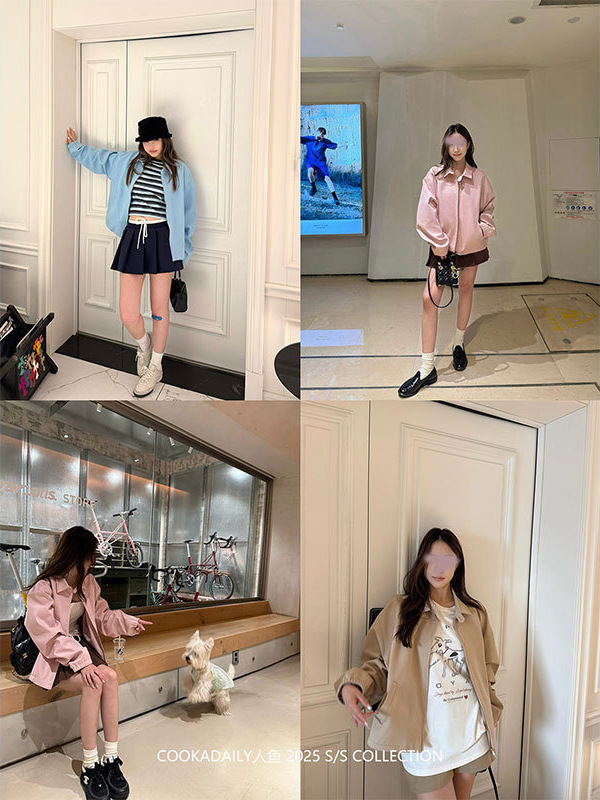 COOKADAILY人鱼 秋季多巴胺秋美式宽松工装夹克外套2025新款女|undefined