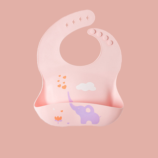 Children's silicone three dimensional waterproof eating bib for food