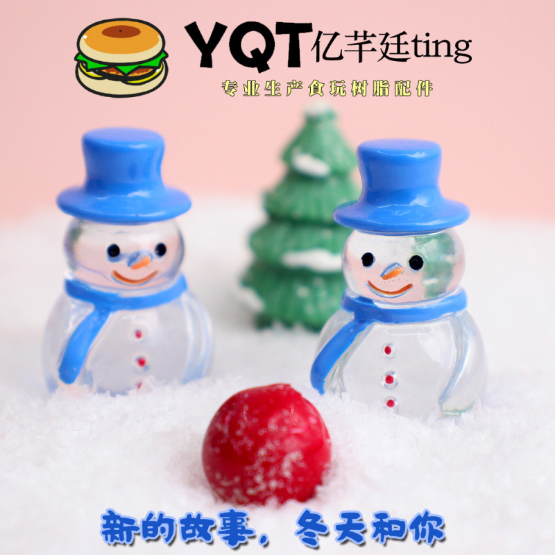 Diy樹脂かわいい立体雪だるまクリスマスミニチュア装飾品おまままごと玩具クリームゴム携帯ケース部品-y4|undefined