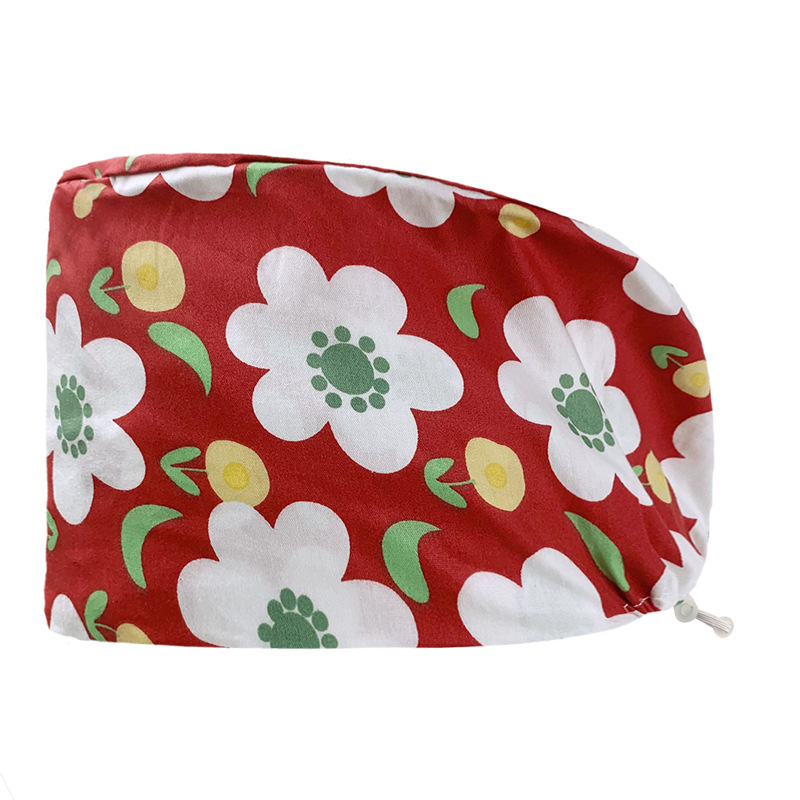 Pareja de dibujos animados lindo impreso puro algodón oral belleza médico tapa de trabajo tapa quirúrgica tapa de la enfermera de la sala de operaciones femenina