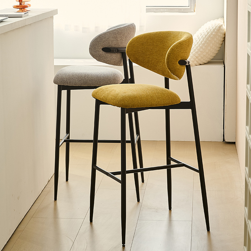 Gmby-3036 Bar Chair Nordic Bar Chair Home Backrest Light Luxury Iron Art High Chair Internet Celebrity Ins Front Desk Bar Stool Available