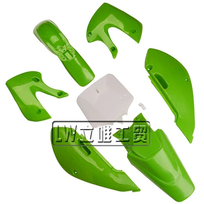 Kawasaki Off-Road Motorcycle Accessories Klx110 Full Vehicle Plastic Parts Housing 2000-2009 Coverage Appearance Parts (Digər kuzov və aksesuarlar) - green-shell-6-green-and-1-white