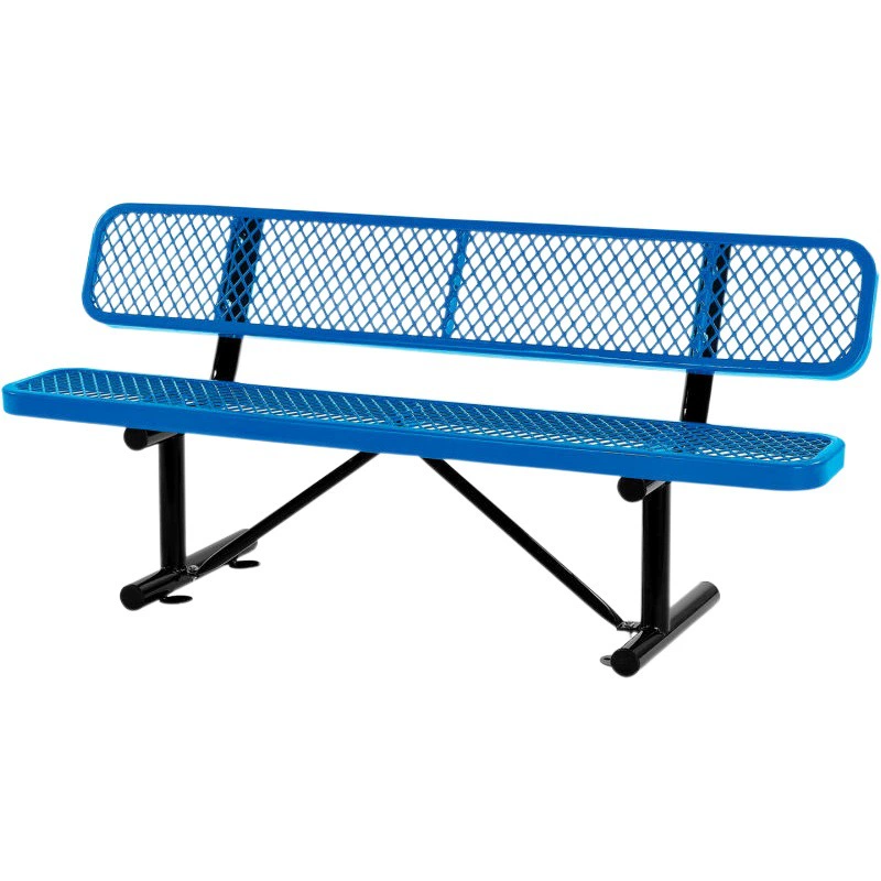 Открытый парковый стул Садовое сообщество Пластиковый окунутый скамейка Сидячий стул Наружное металлическое сиденье Кованая спинка Стул для отдыха