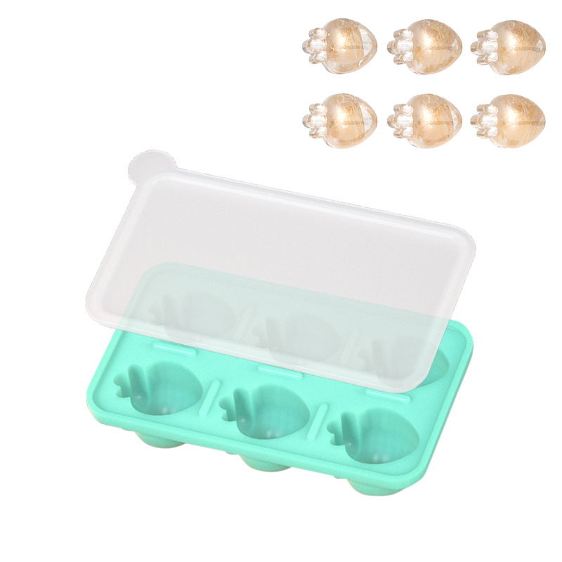 Silicone moldes de hielo 6 grados de fresa calabanta sandía hielo whisky molde de hielo anti-alimentado