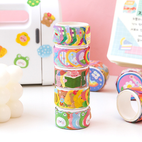 Message Cute edgeless special-shaped collage tape Cute element handbag diy decorative stickers 100 pieces 8 styles