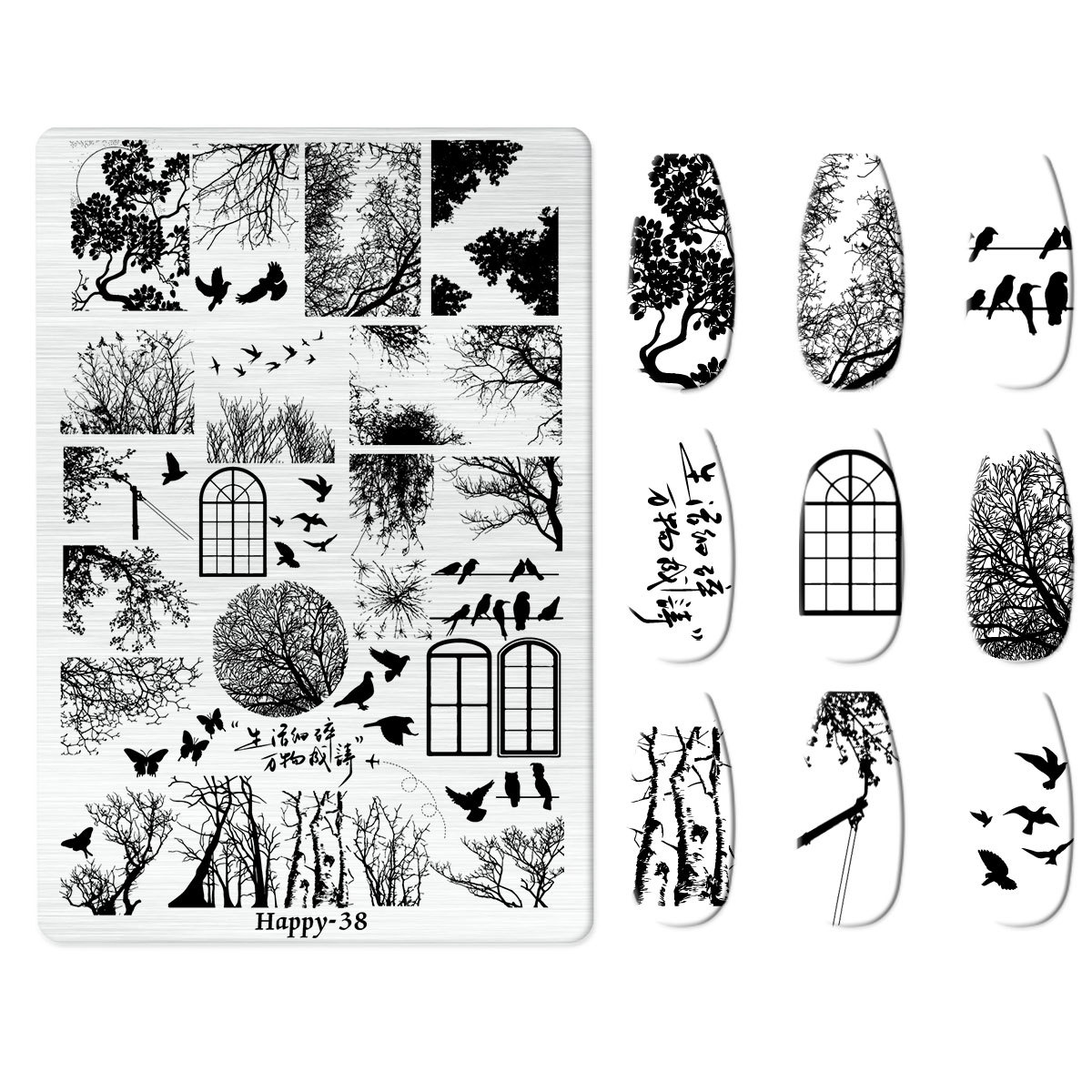 Xiaohongshu's Popular Jingtian Nail Art Stamping Plate Kt Cat Nail Art Bow Cartoon Line Frosted Stamping Plate