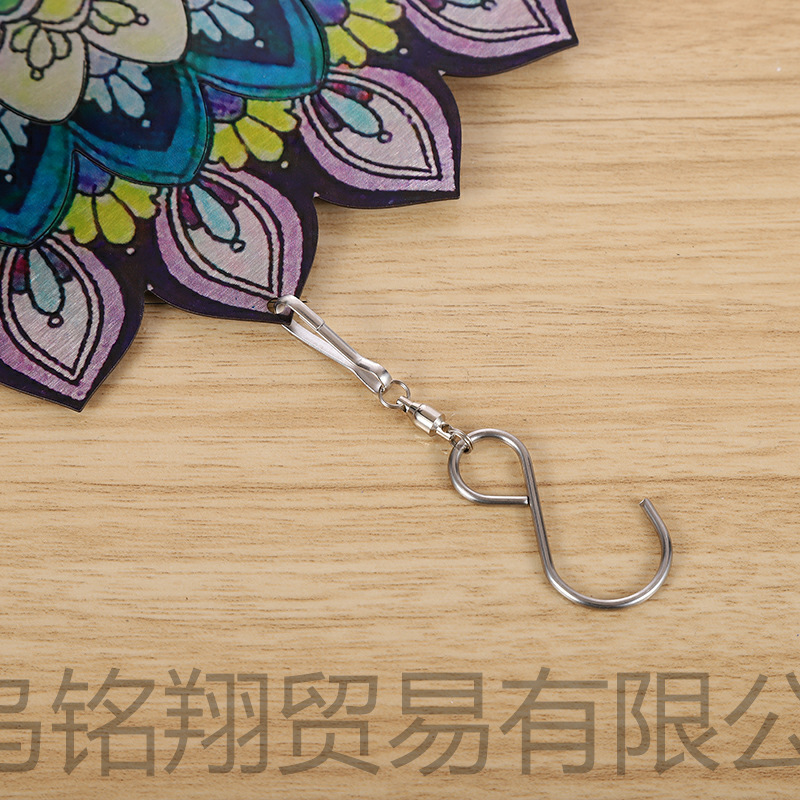 Amazon suministro directo de acero inoxidable viento tridimensional vuelta color Mandala girando carillones de viento patio decoración artesanía de metal