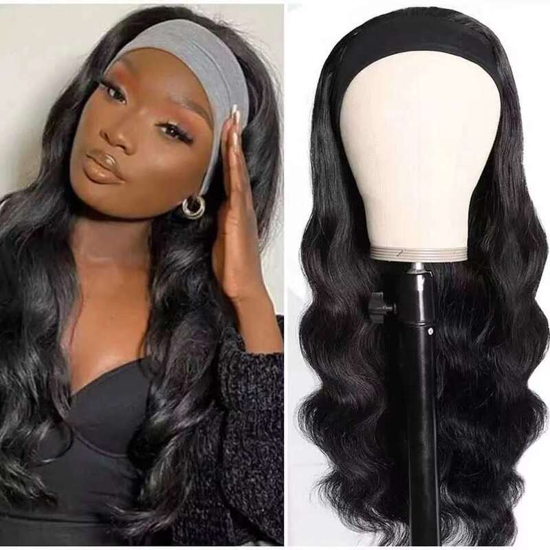 Cross-border European and American wig African fashion headband wig big wave long curly hair chemical fiber mechanism ribbon headgear