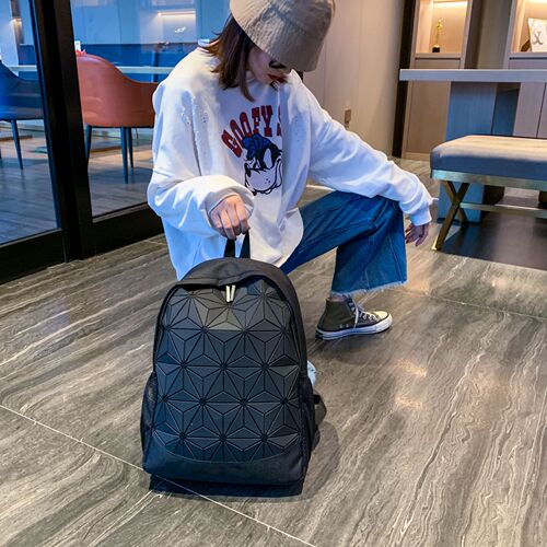 Fashionable colorful geometric bag backpack creative personality new student backpack street trend sports backpack for women
