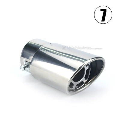 Car muffler: Tail Pipe Exhaust Cover Package - silver-platinum-with-flower-mesh-straight-style-supports-installation