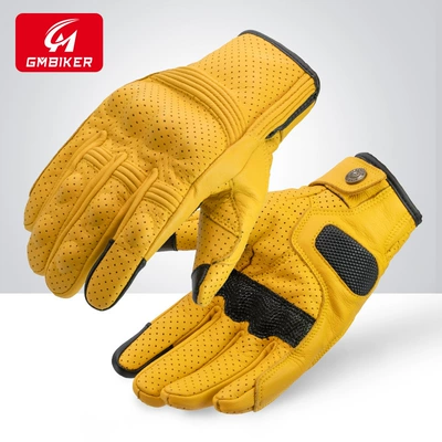 Motorcycle Safety Supplies Men's and Women's Retro Autumn - 303-yellow-breathable-model-imported-sheepskin-soft-and-comfortable-s